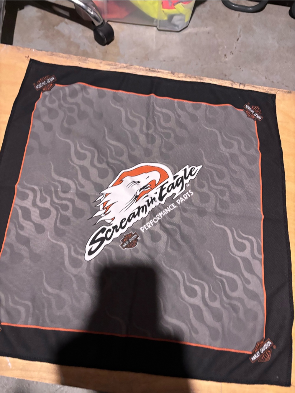 Harley-Davidson Gray & Black Bandana with Orange Accents